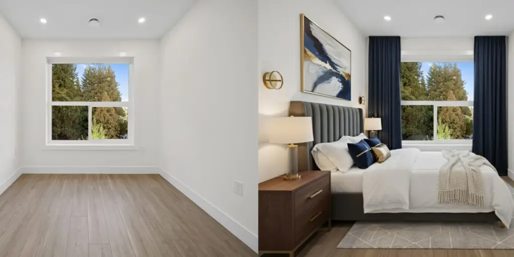 before after interior composition