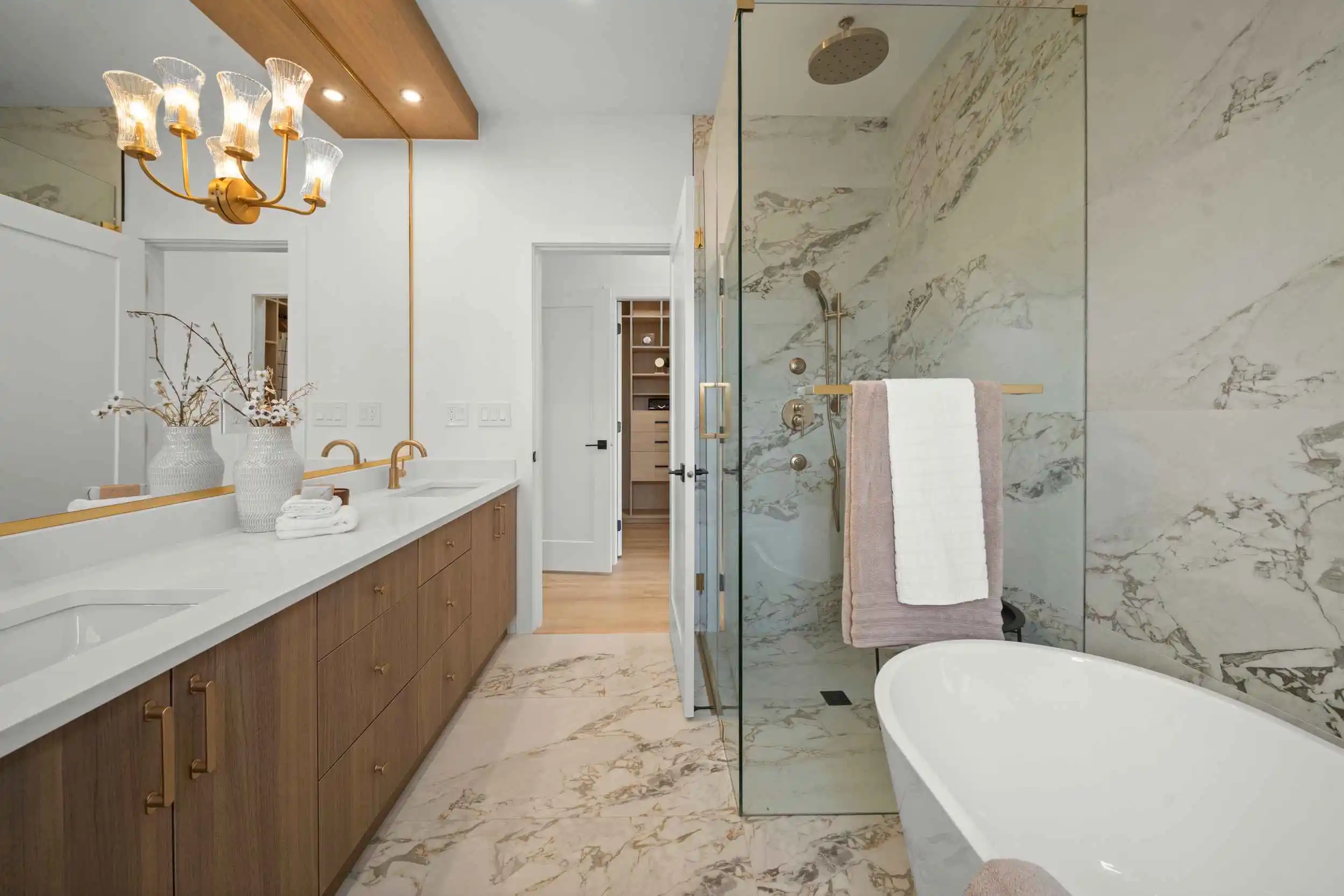 modern kitchen interior wide shot