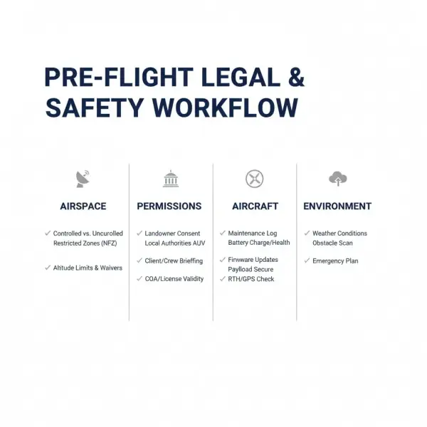 pre flight legal & safety workflow